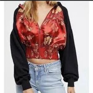 Free People Jacket Cropped Hooded Full Zip Jacket Size S